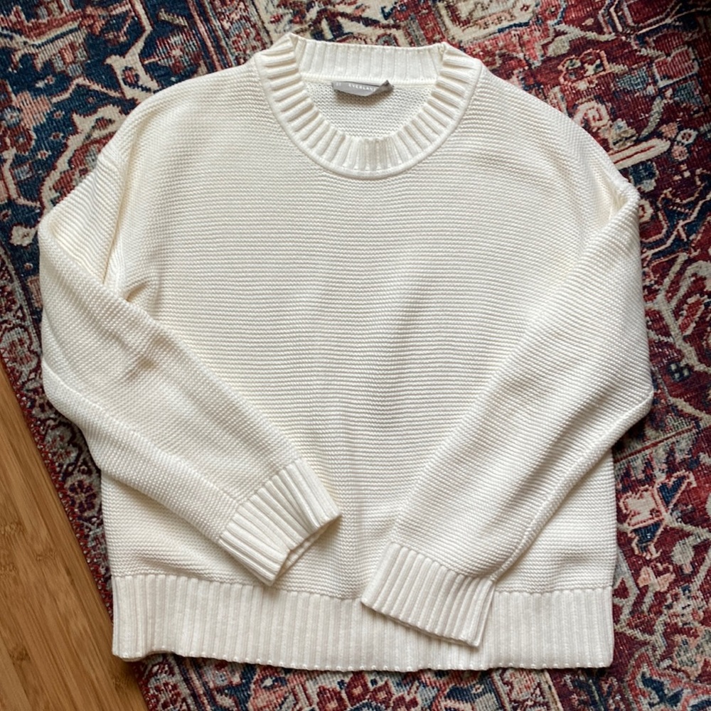 Cream Everlane Knit Sweater